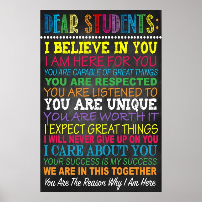 Póster Estimado Poster del aula de profesores (Frente)