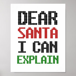 Póster Estimado Santa I puede explicar la lista de Navida