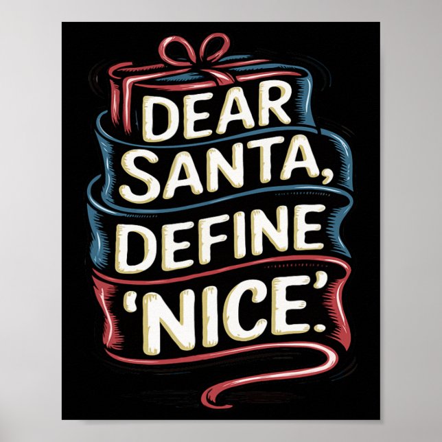 Póster Estimados Navidades de Santa Define Nice (Frente)