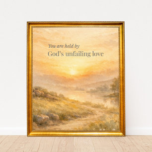 Póster Estímulo Cristiano del Amor Inquebrantable de Dios