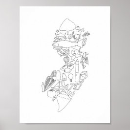 Póster ESTO es dibujado a mano en Jersey