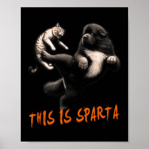 Póster Esto Es Esparta - Perro Vs Gato