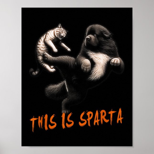 Póster Esto Es Esparta - Perro Vs Gato (Frente)