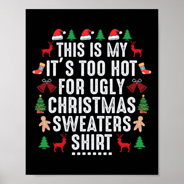 Póster Esto es mi calor para Navidades feos suéter (Frente)