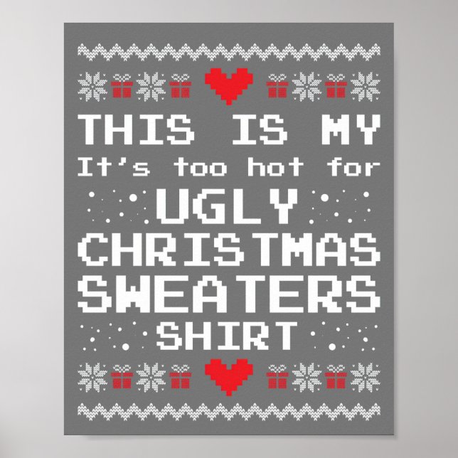 Póster Esto es mi calor para Navidades feos suéter (Frente)
