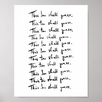 Póster ¡Esto también pasará! cita inspiradora