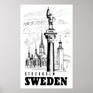 Póster Estocolmo, la capital de Suecia