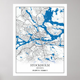 Póster Estocolmo Suecia Viaje simple