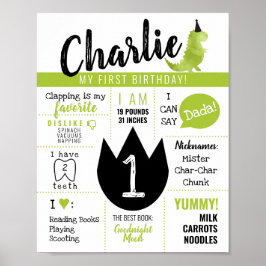 Póster Estómago del tema de los dinosaurios pequeños Dino