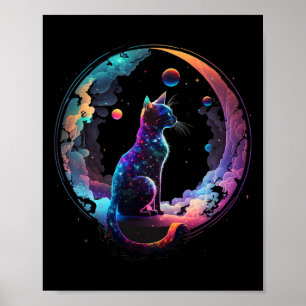 Póster Estómico Gato Guay Colorful Crescent Moon And Clou