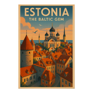 Póster Estonia – The Baltic Gem