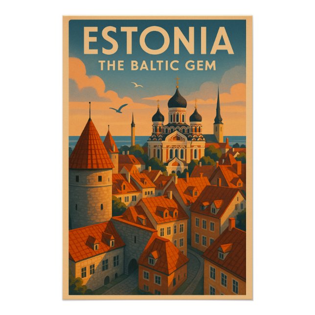 Póster Estonia – The Baltic Gem (Anverso)