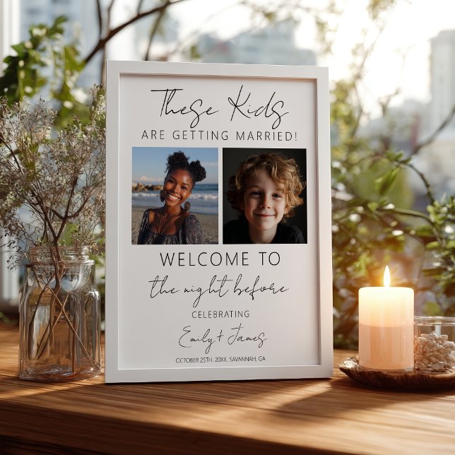 Póster Estos Niños Están Recibiendo Cena De Ensayos Casad (These Kids Are Getting Married Rehearsal Dinner Poster)