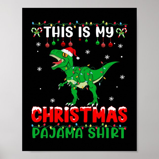 Póster Estos son mis Navidades Mamáes de luz de dinosauri (Frente)