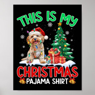 Póster Estos son mis Navidades Pajama Apoo Dog Amantes de
