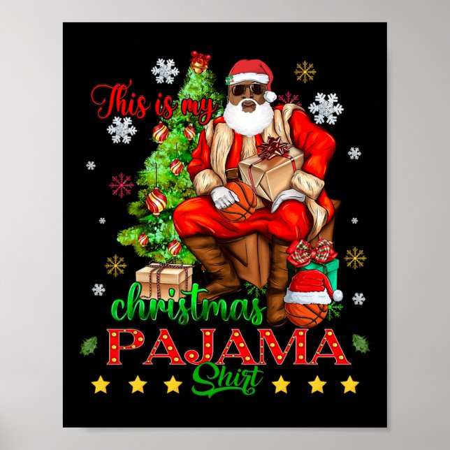 Póster Estos son mis Navidades Pajama Black African (Frente)
