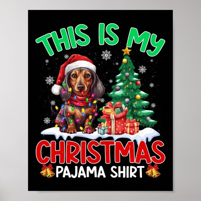 Póster Estos Son Mis Navidades Pajama Dachshund Perros Am (Frente)