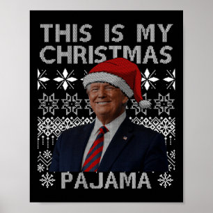 Póster Estos Son Mis Navidades Pajama Divertidos Navidad