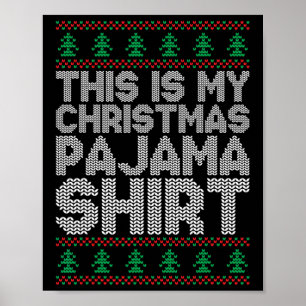 Póster Estos Son Mis Navidades Pajama Funny Xmas Pjs Homb