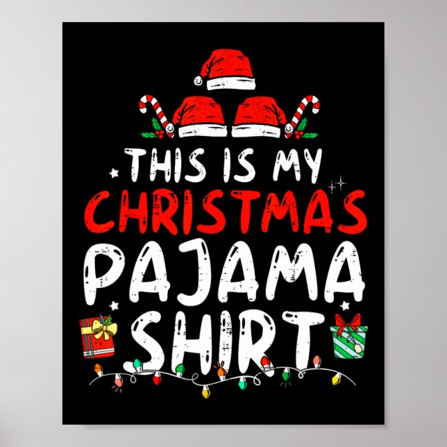 Póster Estos Son Mis Navidades Pajama Funny Xmas Pjs Homb (Frente)