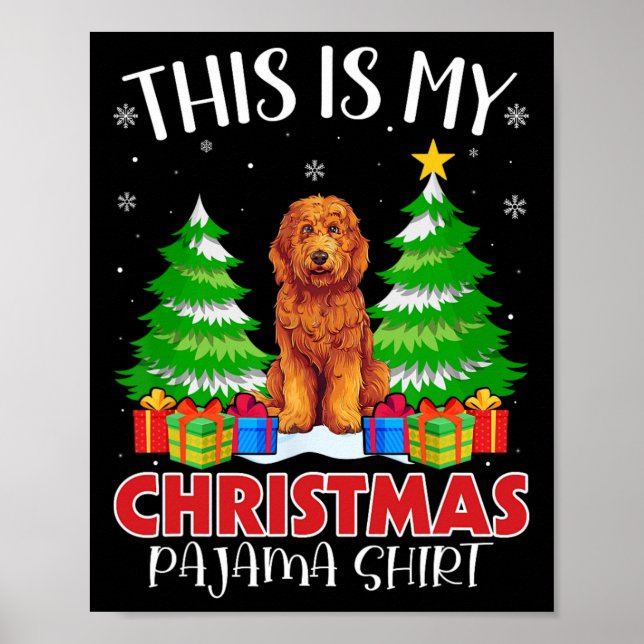 Póster Estos son mis Navidades Pajama Goldendoodle Perro  (Frente)