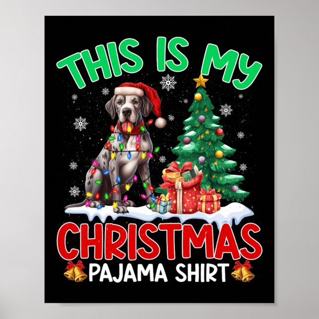 Póster Estos son mis Navidades Pajama Great Dane Perg Ave (Frente)