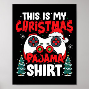 Póster Estos son mis Navidades Pajama Video Game Gamer Bo