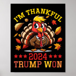Póster Estoy agradecido 2024 por la victoria de Trump en 