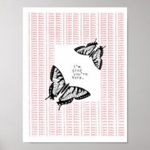 Póster estoy alegre usted estoy aquí