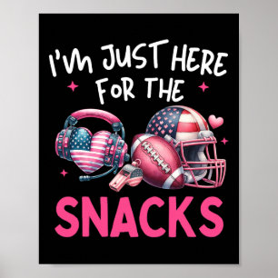 Póster Estoy Aquí Solo Por La Comida Futbol Bandera Ameri