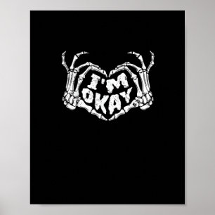Póster Estoy bien, divertida Halloween Costume Skeleton M