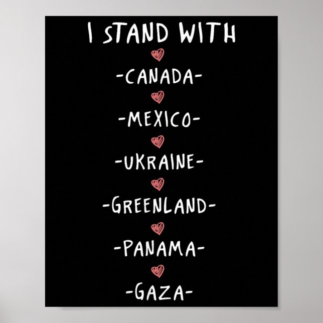 Póster Estoy con Canadá México Ucrania Panam de Groenland (Frente)