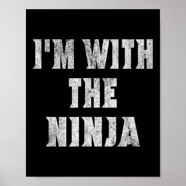 Póster Estoy con el disfraz de Halloween fácil de Ninja (Frente)