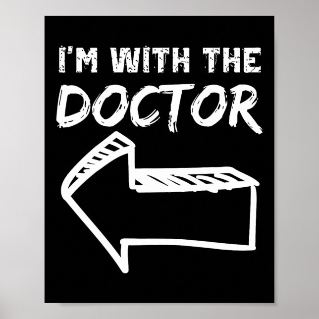 Póster Estoy con el Médico Arrow Left Funny Halloween Cos (Frente)
