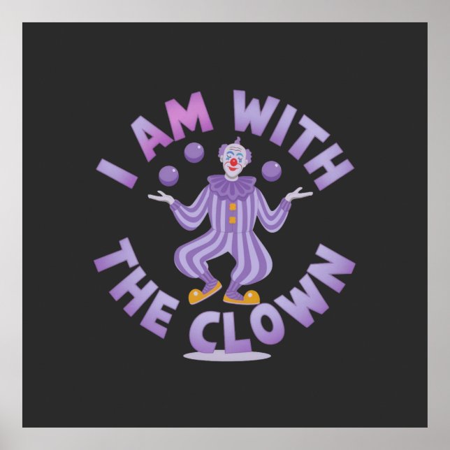 Póster Estoy con el payaso espeluznante y divertida Hallo (Frente)