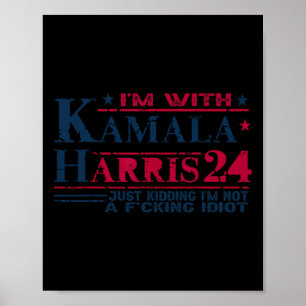 Póster Estoy con Kamala solo secuestrando no idiotas retr