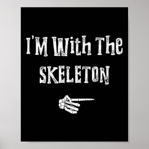 Póster Estoy con Skeleton Halloween Disstume Parejas dive