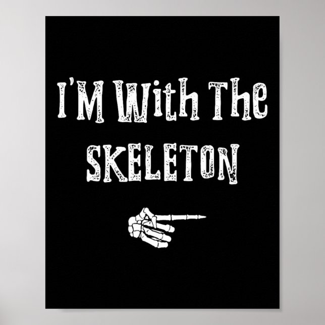 Póster Estoy con Skeleton Halloween Disstume Parejas dive (Frente)