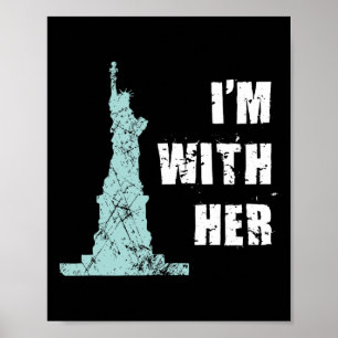 Póster Estoy con su estatua de la libertad
