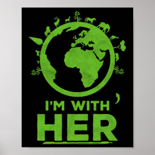 Póster Estoy con su oído para la conciencia ambiental de