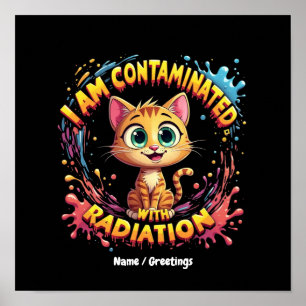 Póster Estoy contaminado con radiación Gato japonés Meme