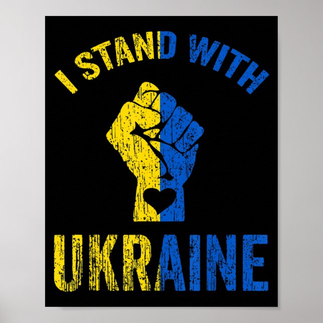 Póster Estoy de acuerdo con el apoyo de la bandera ucrani (Frente)