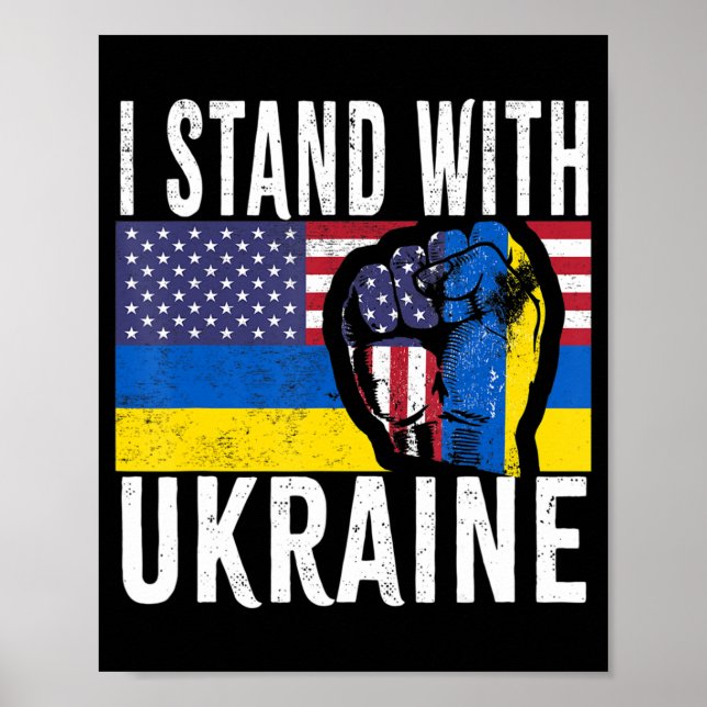 Póster Estoy De Acuerdo Con La Bandera De Ucrania De Esta (Frente)