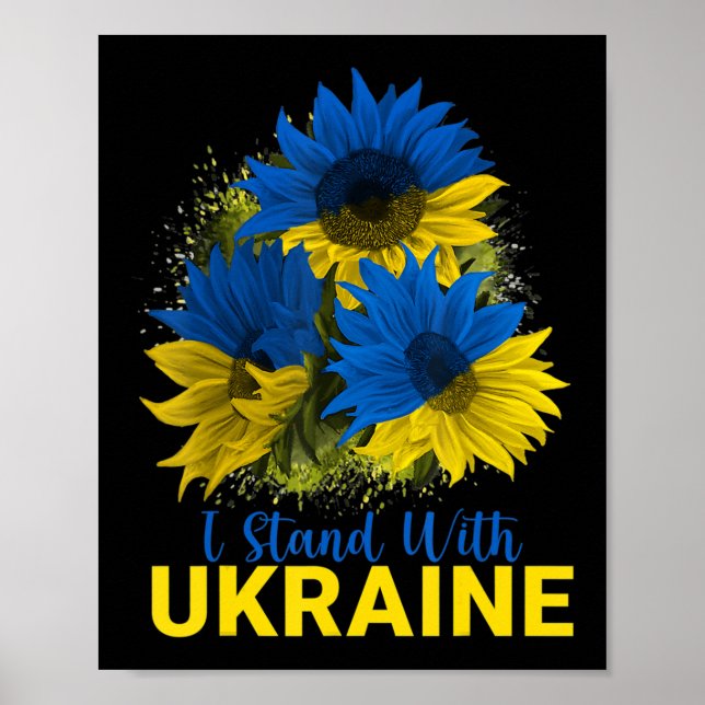 Póster Estoy De Acuerdo Con La Bandera Girasol De Ucrania (Frente)