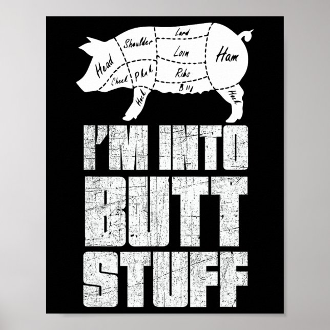 Póster Estoy en cosas de cerdo pero blanco - Funny Bbq as (Frente)