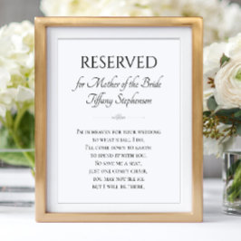 Póster Estoy en el cielo Madre de la Novia Memorial Boda