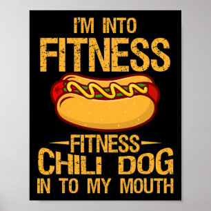 Póster Estoy En Fitness Gym Workouts Vintage Chili Dog In