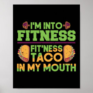 Póster Estoy En Fitness Taco En Mi Boca Graciosa Gimnasio