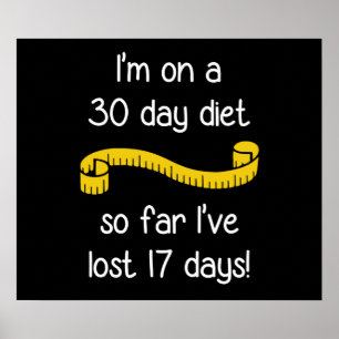 Póster Estoy en una dieta de 30 días