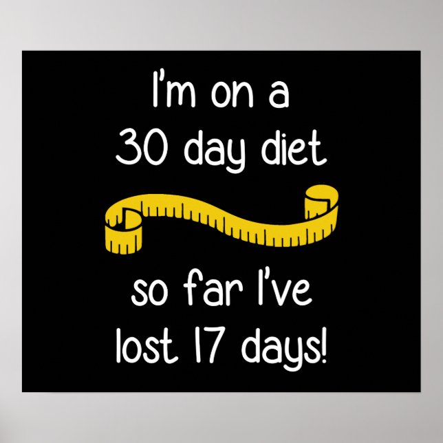 Póster Estoy en una dieta de 30 días (Frente)